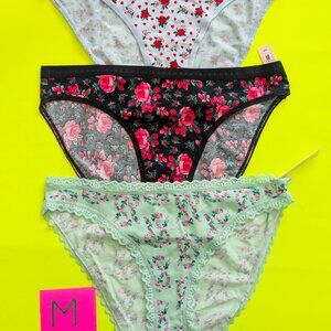 Victoria's Secret Size M Cotton Bikini Panty Bundle - 3 pairs